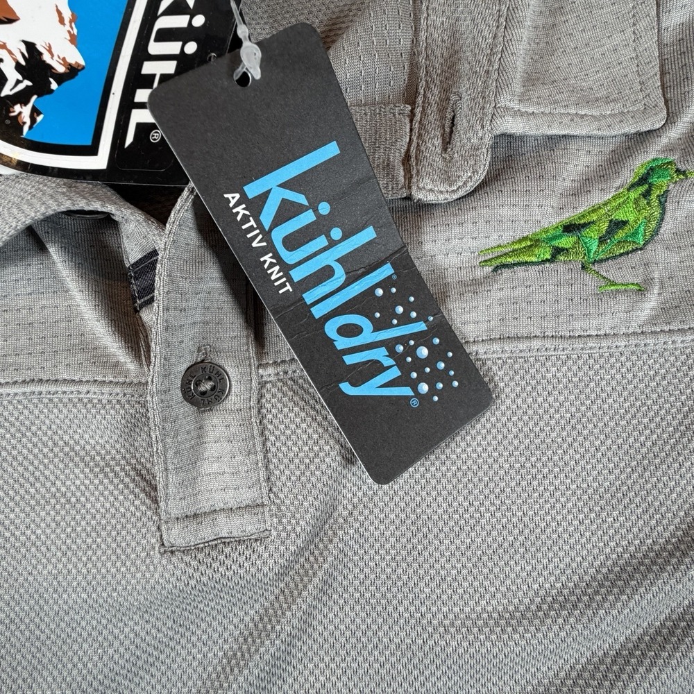Kuhl Engineered Polo Shirt Women's Sz L Cloud Gray Outdoor Hiking NWT - Picture 7 of 12